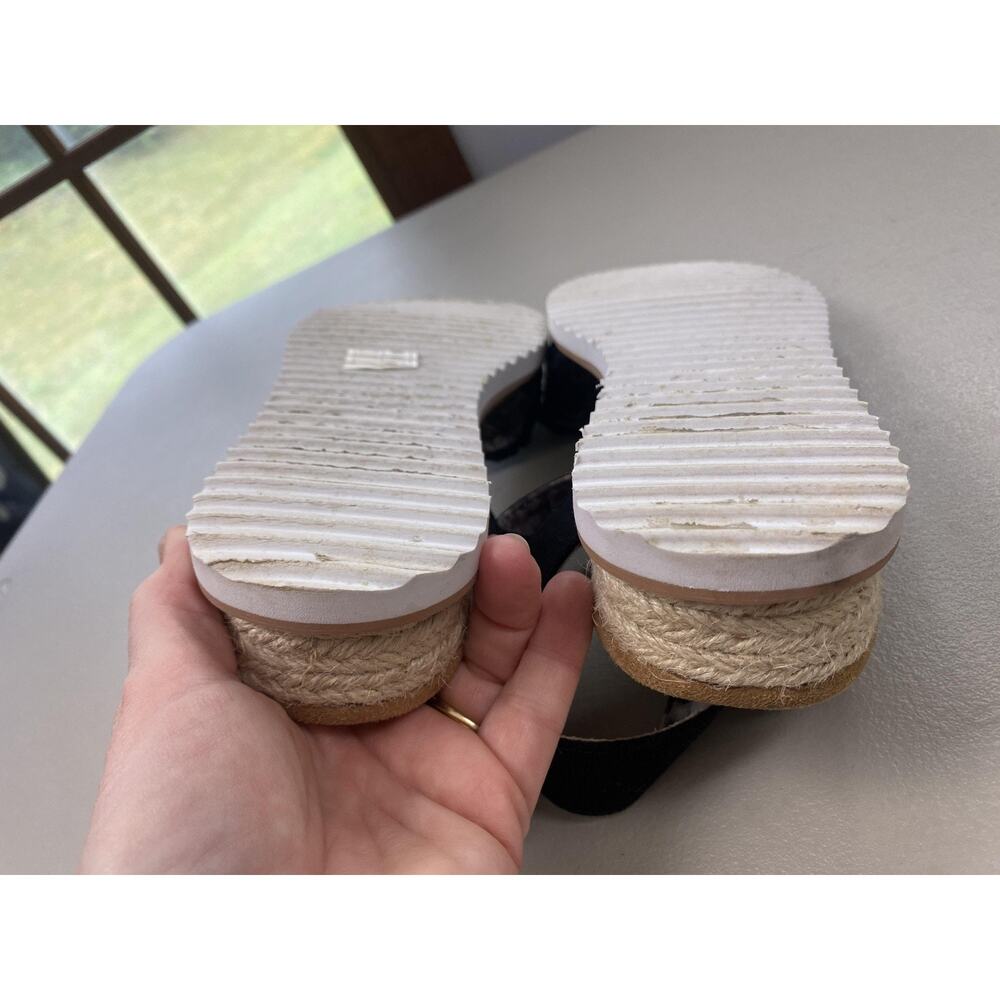 Skechers BOBS Espadrille Sandals Womens 9 Black Wedge Desert Kiss Adobe Princess - Picture 8 of 11